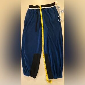 (NWT) Free People Fleece Jogger Pants | Blue & Black | Elastic Waist | Size L